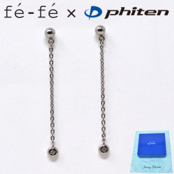 チタン ピアス チェーン ピアス ファイテン フェフェ fe-fe phiten FP-50 チェーン型 純チタン 両耳用 y230037