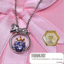 75周年 記念 スヌーピー ペンダント ネックレス レディース ゴールド クラウン シルバー925 キュービック ラベンダー 75th 専用ケース付 クリスマス y240152