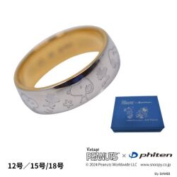 Vintage PEANUTS × phiten ファイテン スヌーピー ウッドストック 星 スター リング レディース  SNOOPY Woodstock 甲丸 幅広 指輪 ステンレス スチール y240157