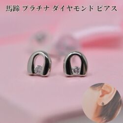 馬蹄 ピアス 幸運 モチーフ ホースシュー プラチナ ダイヤモンド レディース ピアス y240192