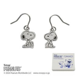 PEANUTS phiten　モデル スヌーピー ゆれる フック ピアス 正規品 2026年 PEANUTS ファイテン ステンレススチール ピアス レディース オリジナル BOX 送料無料 y260097