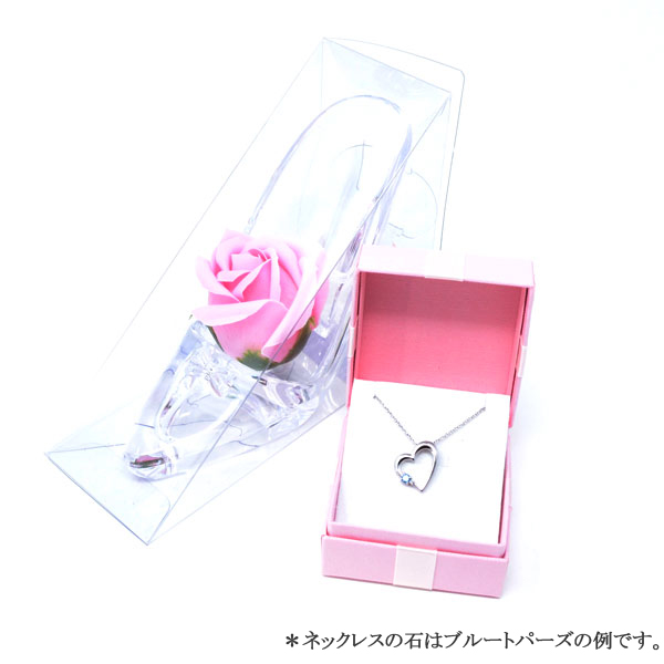 プレゼント 彼女に人気 誕生石 ネックレス 10月 ピンクトルマリン ダイヤモンド ペンダント Always 誕生日プレゼント ソープフラワー セット Y