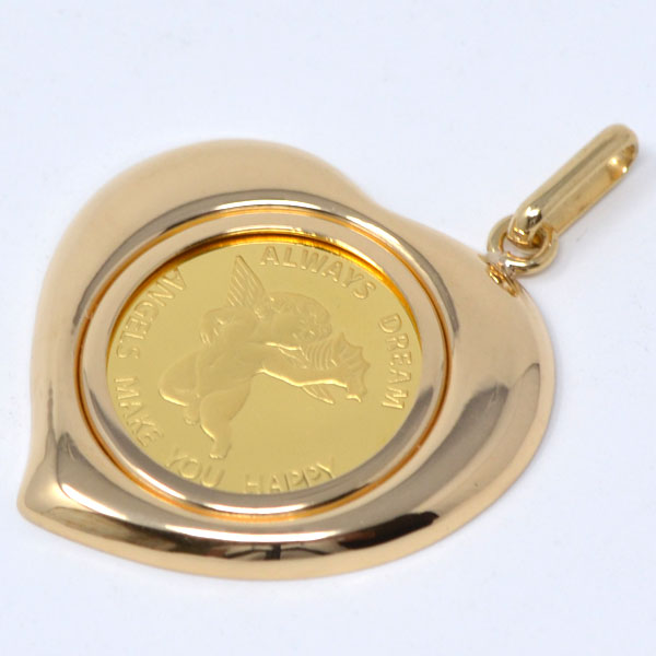コイン エンジェル コイン ペンダント トップ 金貨 K24 1/25オンス 24