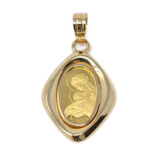 コイン マリア コイン ペンダント トップ 金貨 K24 24金 枠 18金 y190135 
