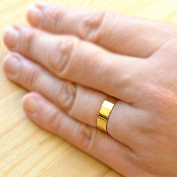 平打ち リング 18金 リング 指輪 女性用 男性用 K18 18K レディース  