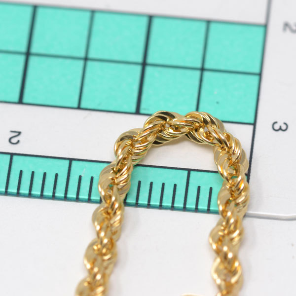 オシャレな ロープチェーン リング 指輪 18金 k18 18k レディース 15号 