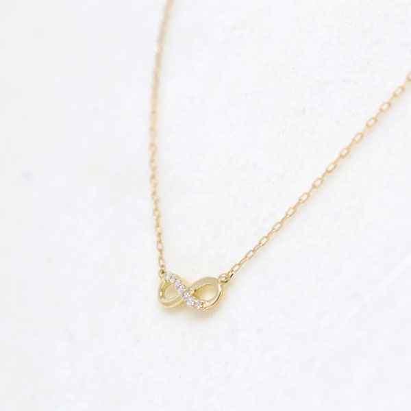 インフィニティ ペンダント ネックレス 18金 k18 18k ダイヤモンド 