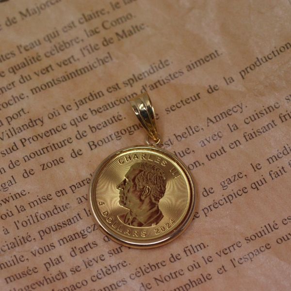 メイプル コインペンダント カナダ エリザベス メイプルリーフ 1/10  