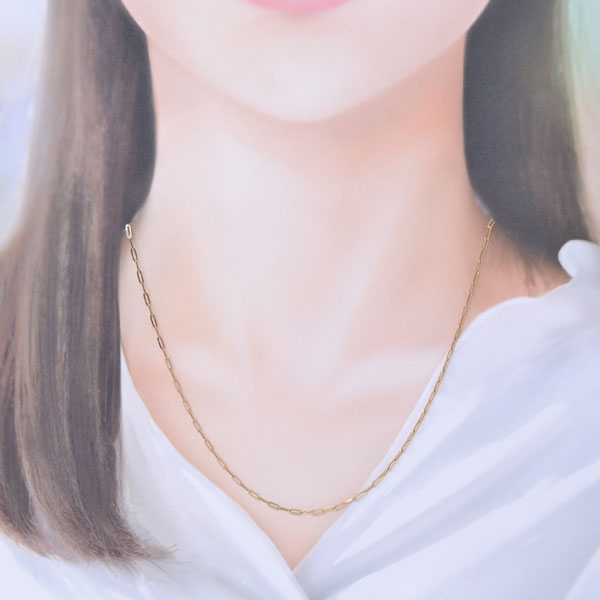 お洒落！18金 K18 コンビネーション ネックレス 45cm 50cm 選べる k18 2mm玉 シャンデリア カットボール ネックレス 50センチ 18金