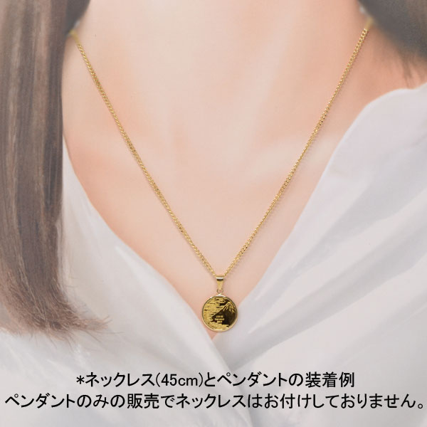 コイン 北斎 赤富士 神奈川沖浪裏 コイン ペンダント トップ 金貨 K24