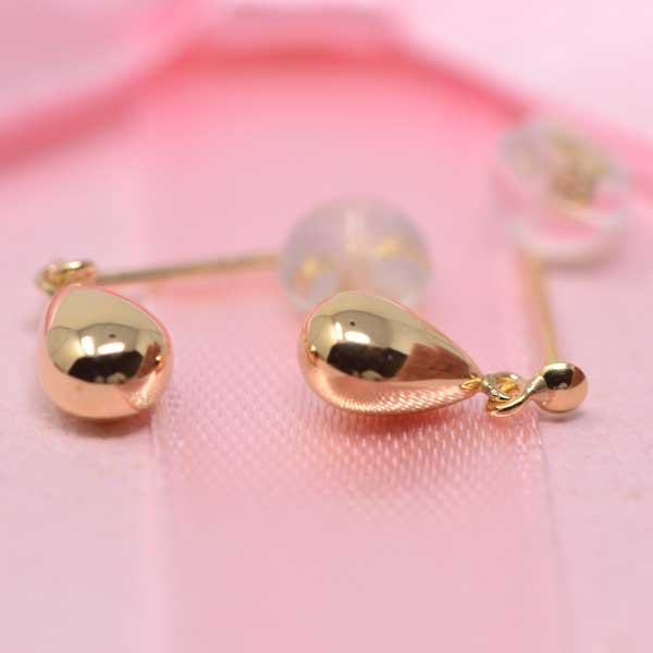 【vintage】K18 しずく　シンプル　ピアス ピアス K18イエローゴールド (地金)(雫/しずく/ドロップ