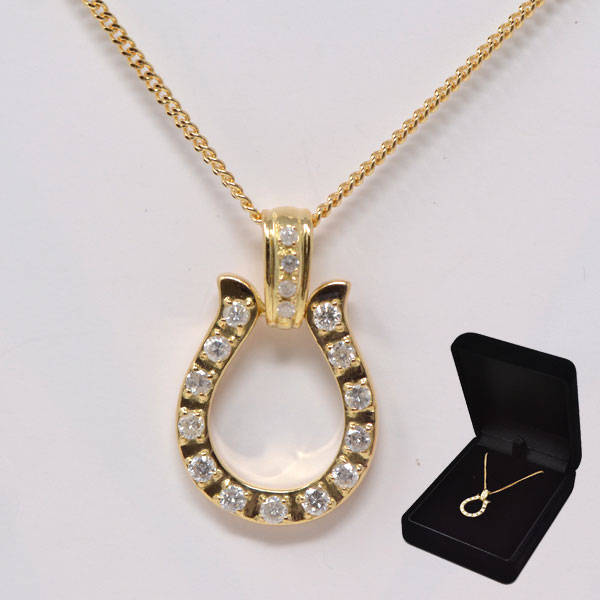 K18 18金 ダイヤモンド 馬蹄 ペンダントトップ ペンダントトップ 馬蹄