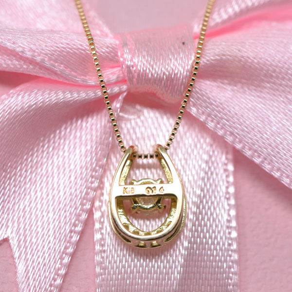 馬蹄 18金 k18 18k ダイヤモンド Pt 0.14Ct ダイヤ オシャレな