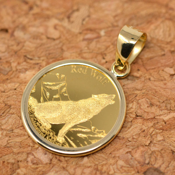 ペンダントトップ コイン レッドウルフ コンドル 1/25oz 24金 コイン ウルフ&コンドル 純金 k24 24金 24k 1/25oz k18 18金 18k