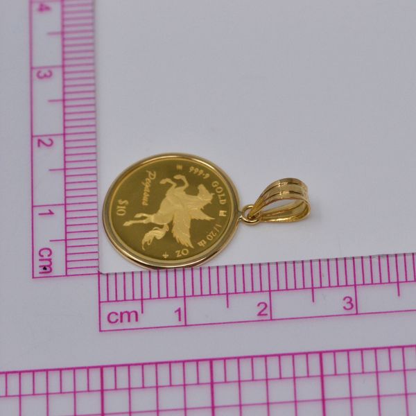 ２０２４年度版　ペガサス　　24金 2024年 純金貨 24金 ペガサスコインペンダント 18金チェーン付き