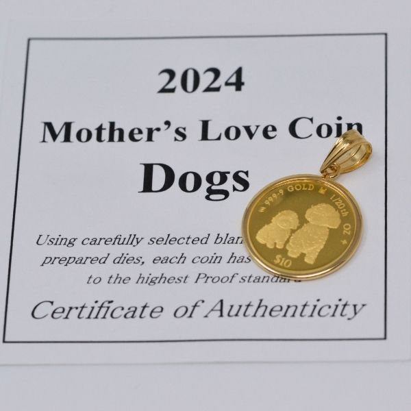 2024年 限定 コイン DOG COIN 犬 プードル コイン ペンダント トップ