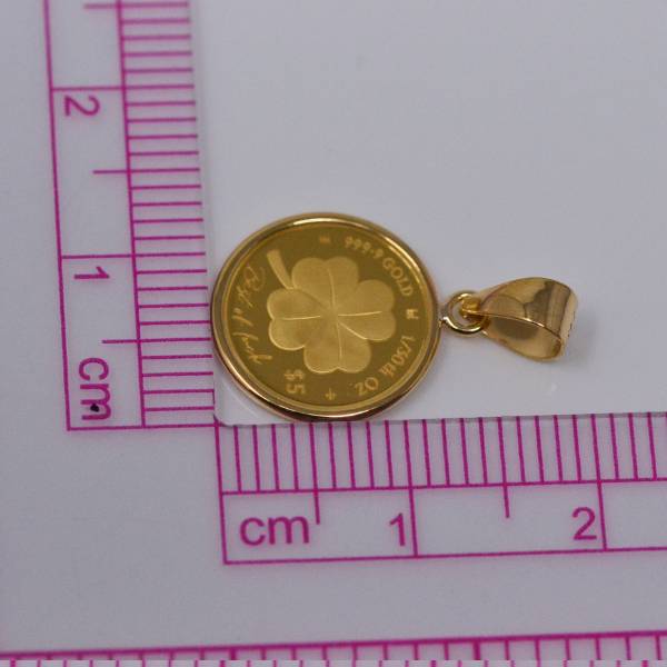2025年 限定 クローバー 幸運 四つ葉 コイン ペンダント トップ 純金