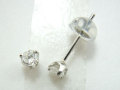 プラチナ　三本爪ダイヤモンド ピアス 彼女  誕生日  ジュエリー アクセサリー ∞ jka806