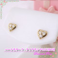 ハートダイヤモンドピアス【K18 0.2Ct】y090030
