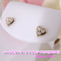 ハートダイヤモンドピアス【K18PG 0.2Ct】y090031
