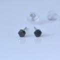 プラチナ ブラックダイヤモンド 0.2ct シンプルピアス