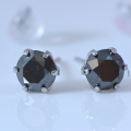 プラチナ ブラック ダイヤモンド 1.0ct  シンプルピアス