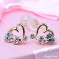ハート イン ハート HEART ピアス K10 10金 ゴールド キラキラ レディース y210053