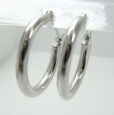 フープピアス　パイプサイズ　2mm×15mm　K14WG[14金ホワイトゴールド] y110405