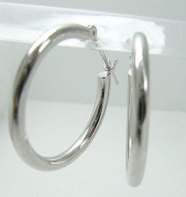 フープピアス　パイプサイズ　2mm×20mm　K14WG[14金ホワイトゴールド] y110406