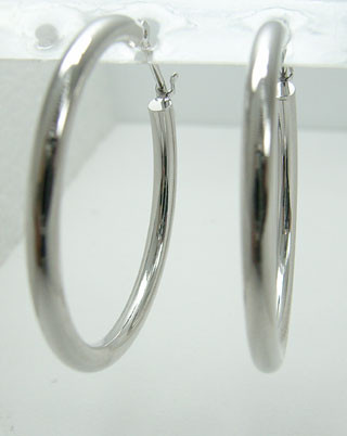 フープピアス　パイプサイズ　2mm×25mm　K14WG[14金ホワイトゴールド] y110407