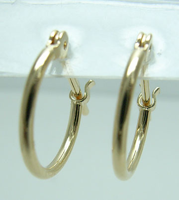 フープピアス　パイプサイズ　1mm×10mm　K18[18金ゴールド] y110411