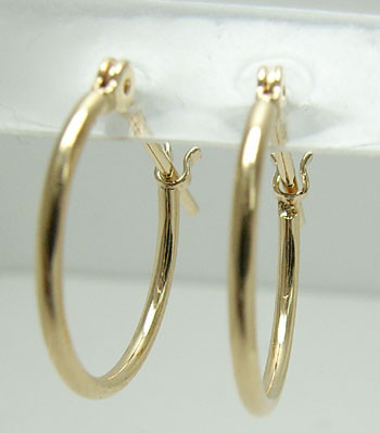 フープピアス　パイプサイズ　1mm×13mm　K18[18金ゴールド] y110412