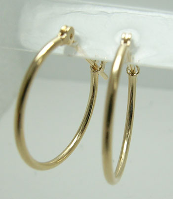 フープピアス　パイプサイズ　1mm×15mm　K18[18金ゴールド] y110413