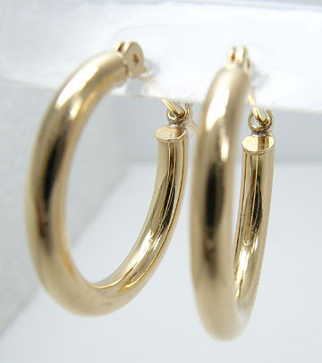 フープピアス　パイプサイズ　2mm×15mm　K18[18金ゴールド] y110416