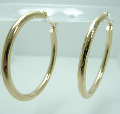 フープピアス　パイプサイズ　2mm×25mm　K18[18金ゴールド] y110418