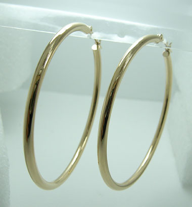 フープピアス　パイプサイズ　2mm×40mm　K18[18金ゴールド] y110420