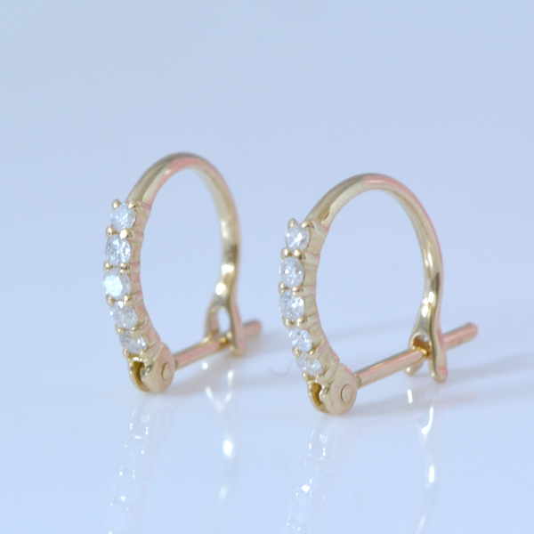 18金 フープダイヤモンドピアス y130054