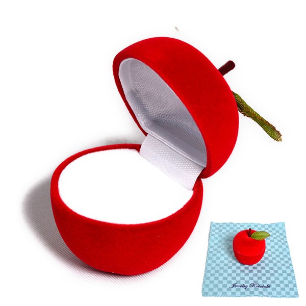 アップル デザイン ジュエリーケース 携帯用 可愛い ミニ りんご （お磨きクロス付） y160509