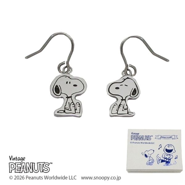 PEANUTS phiten　モデル スヌーピー ゆれる フック ピアス 正規品 2026年 PEANUTS ファイテン ステンレススチール ピアス レディース オリジナル BOX 送料無料 y260097