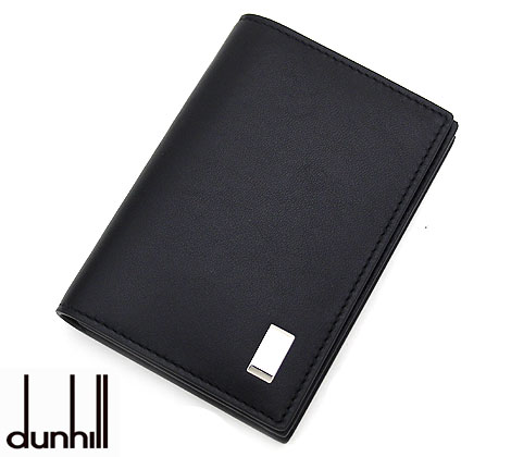 dunhill　ダンヒル　19F2F47AT001R　SIDE CAR　サイドカー　カードケース/名刺入れ　ソフトレザー　ブラック　シルバーロゴ 【送料無料】