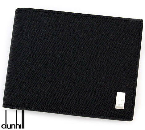 dunhill ダンヒル　22R2P10PS001R　プレーン　PVC　メンズ用　小銭入れ付　二つ折り財布　ブラック【送料無料】