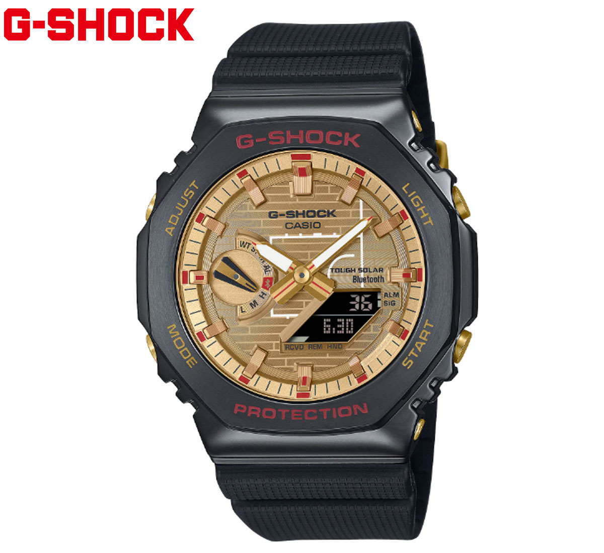 CASIO G-SHOCK　GBM-2100RH-1AJR カシオ 腕時計 八村塁 シグネチャーモデル 限定モデル ソーラー メタルカバー メタルケース 八角形 オクタゴン Bluetooth ブラック ゴールド 【送料無料】