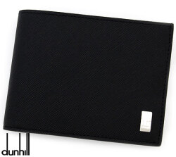 dunhill ダンヒル　22R2P10PS001R　プレーン　PVC　メンズ用　小銭入れ付　二つ折り財布　ブラック【送料無料】