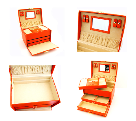 ジュエリーボックス JewelryBox 宝石箱 JB-8200 オレンジ×ゴールド