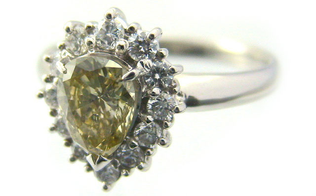 イエローダイヤモンド リング Pt900 画像