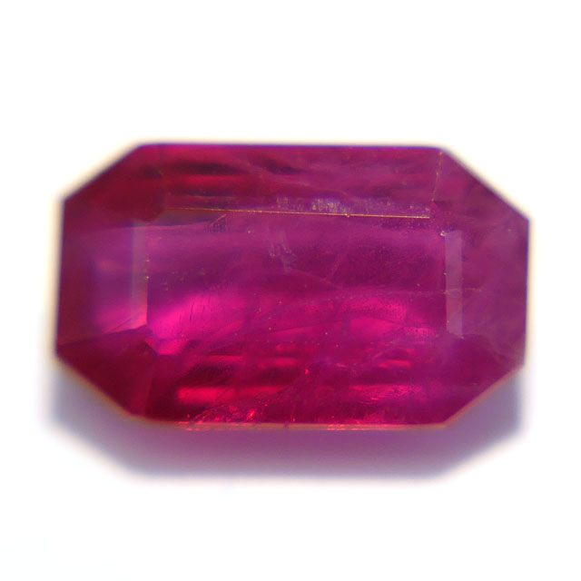 ルビー ルース 1.260ct, エメラルドカット, 日本宝石科学協会 ( Ruby / 紅玉 / コランダム ) 【 送料無料 】