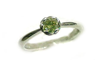 イエローダイヤモンド 0.333ct ラウンド・ブリリアント・カット リング Pt900