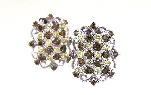 ブラウン＆イエローダイヤ ピアス＆イヤリング