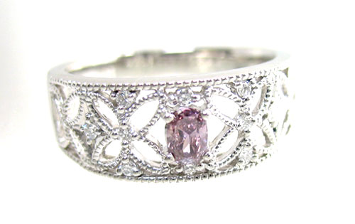 ピンクダイヤモンドリング指輪