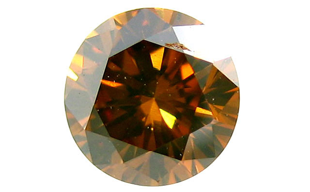 【明るいコニャック系の色調】 オレンジダイヤモンド ルース 0.324ct, Fancy Deep Brown Orange, SI-1, Round, AGT